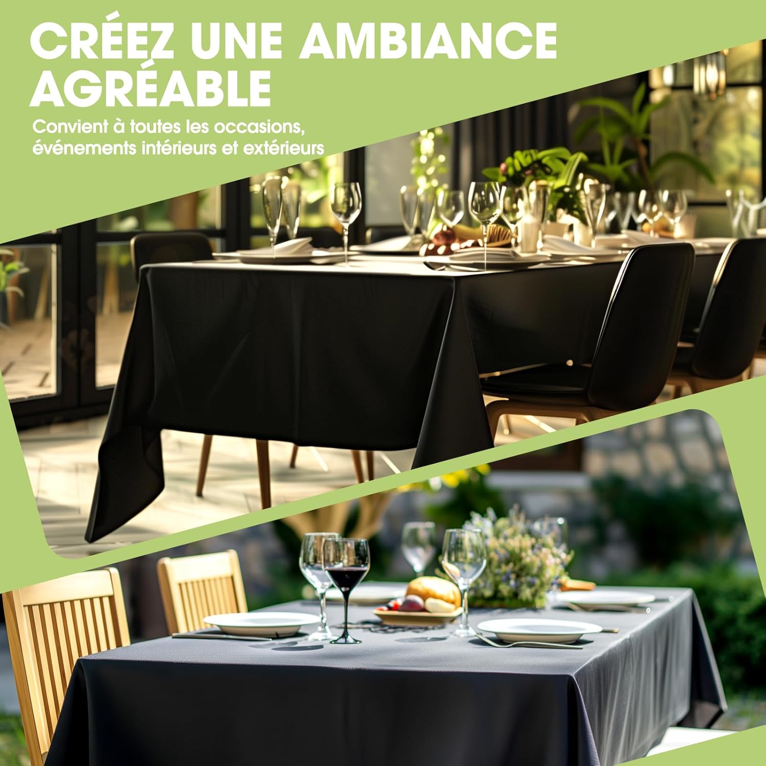 Pureegg - nappe rectangulaire lot de 2 - 140x240cm - polyester lavable