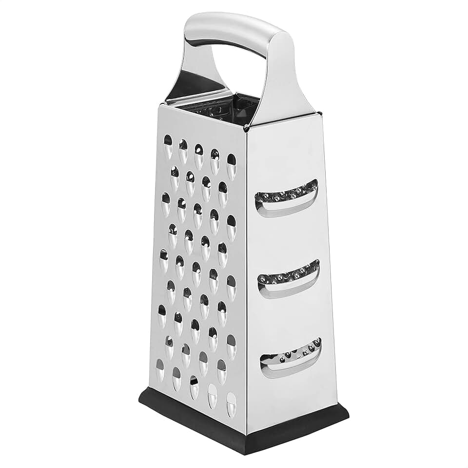 maxiidealz Basics - Râpe à fromage 4 côtés - 22,8 cm - inox, base antidérapante