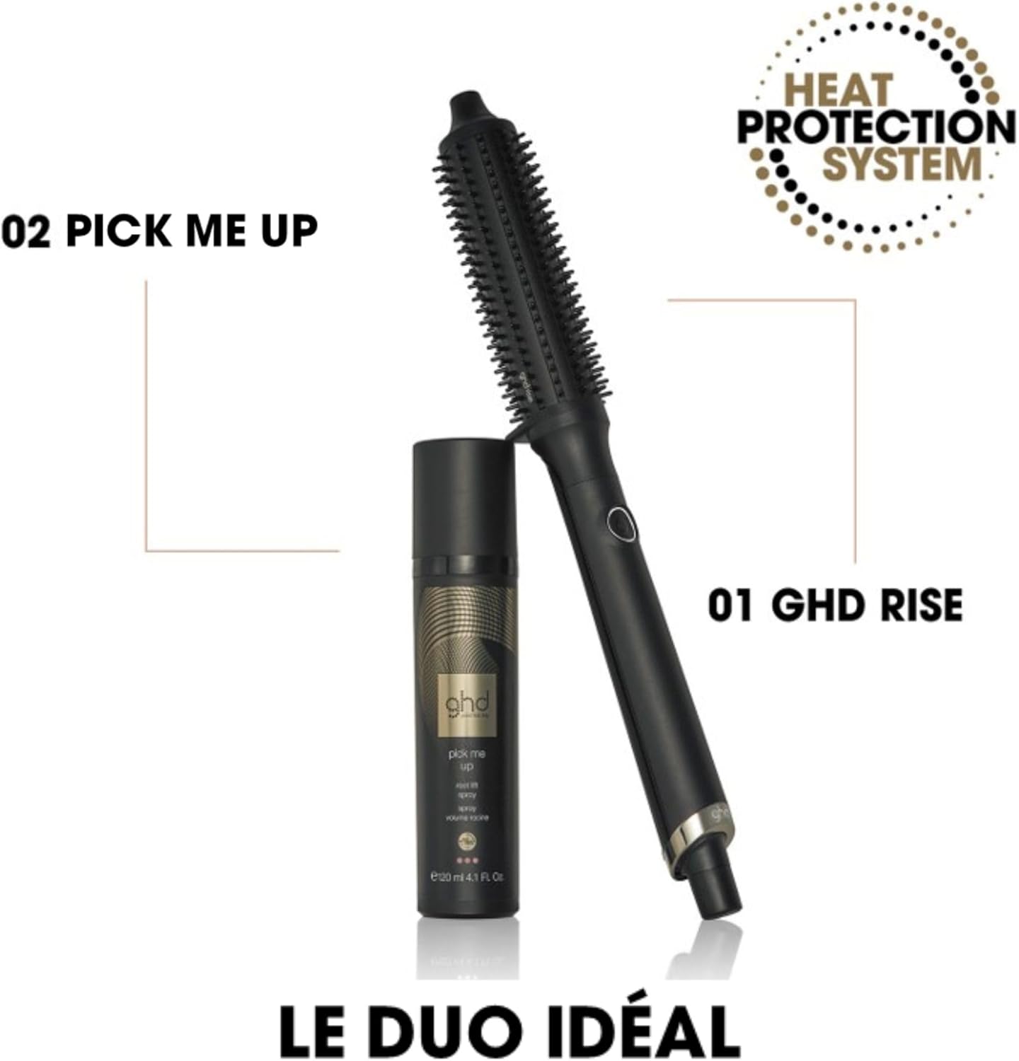 ghd - brosse chauffante Rise - volume 2x brushing, pour cheveux secs