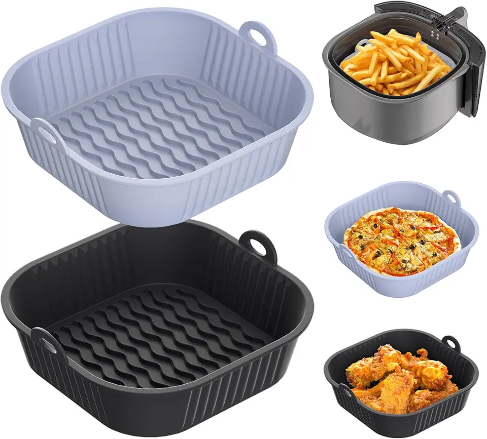 Diboniur - moules silicone Air Fryer 5-8L - 2 pièces réutilisables