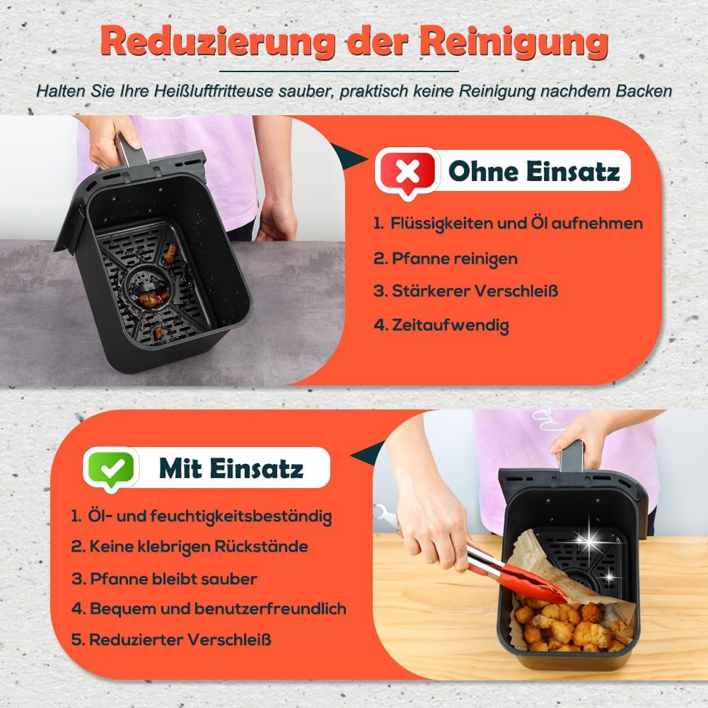 BYKITCHEN - Air Fryer papier cuisson - 220 pièces, compatible Ninja, XL Double Zone, 9.5L, SL400EU
