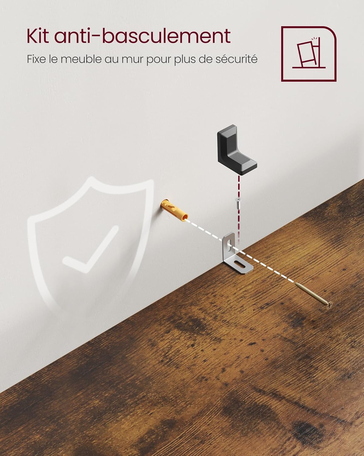 VASAGLE - étagère bibliothèque 6 niveaux 24x60x160,7cm bois ouvrant LBC166X01