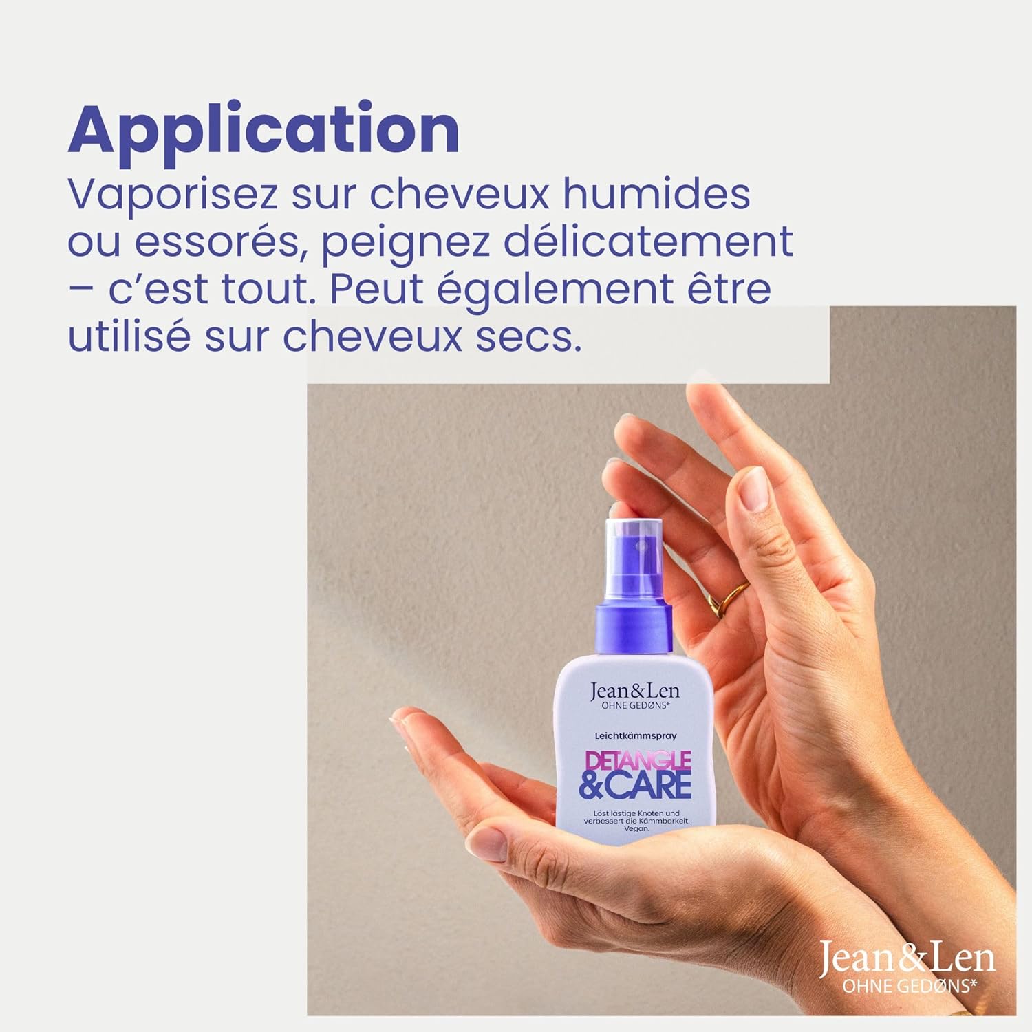 Jean & Len - Spray démêlant Detangle & Care - 100ml - végan, sans silicone, parfum fruité