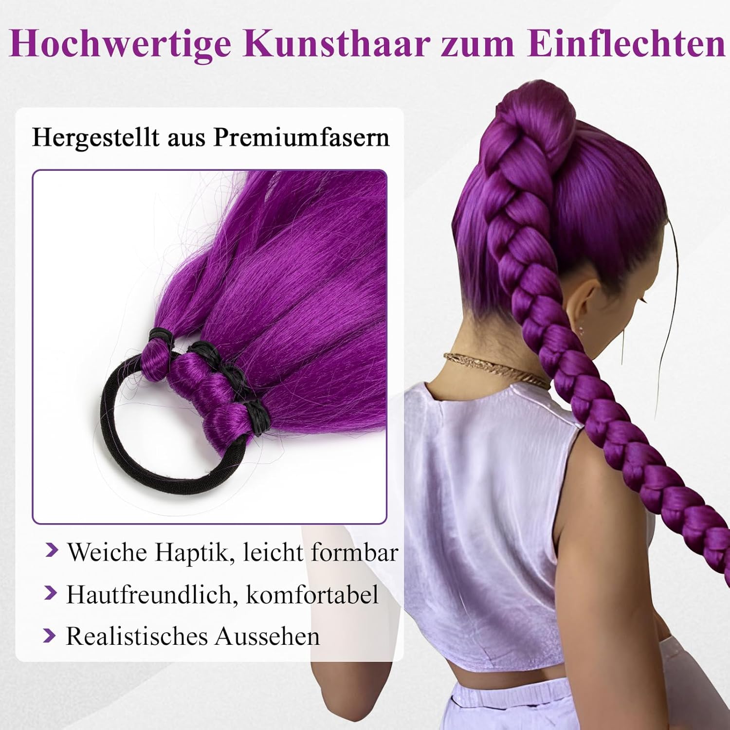 Perruque - violet cosplay Kpop enfant/femme - 80cm - longue, fête, rôle, 31.5 pouces