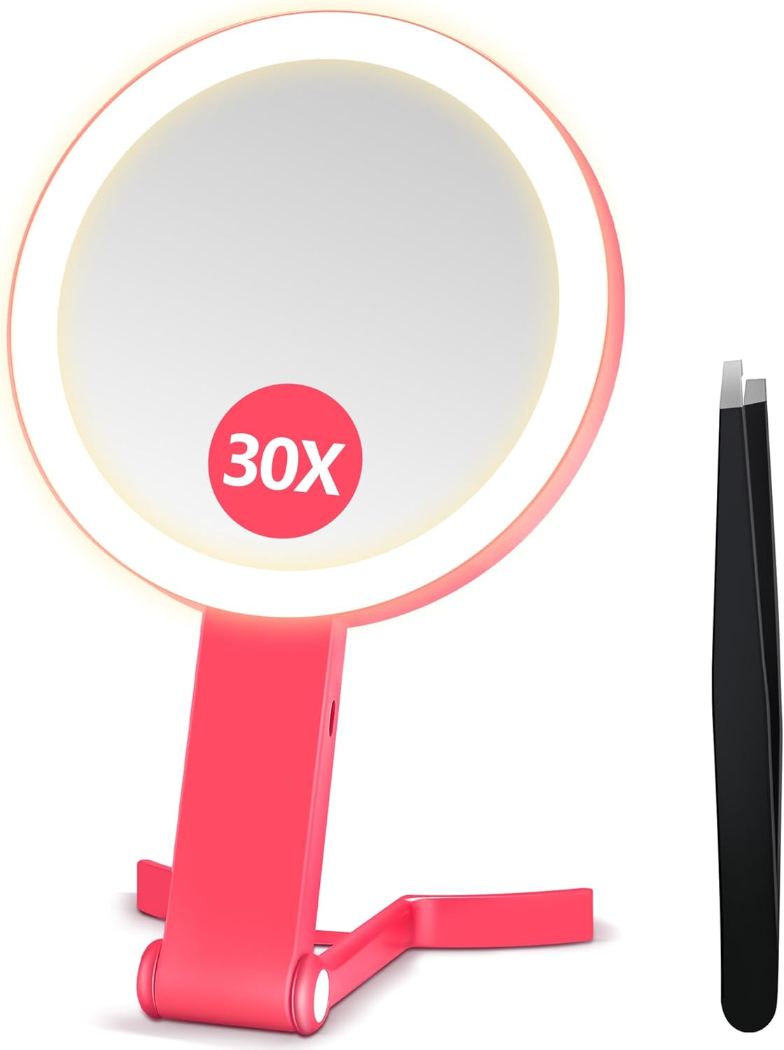 B Beauty Planet - miroir maquillage double face, pliable, lumière 3 couleurs