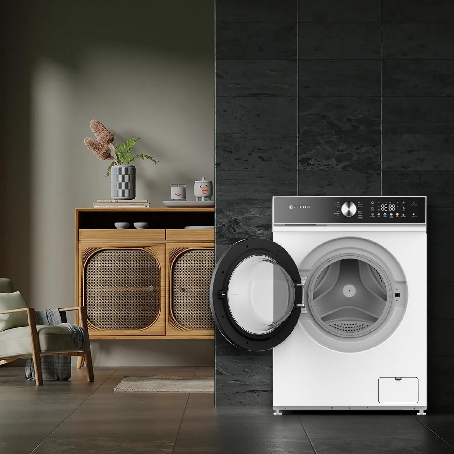 GEDTECH - Lave-linge frontal 9Kg LED - 1400tr/mn, 16 programmes, éco GLLPS91400WH