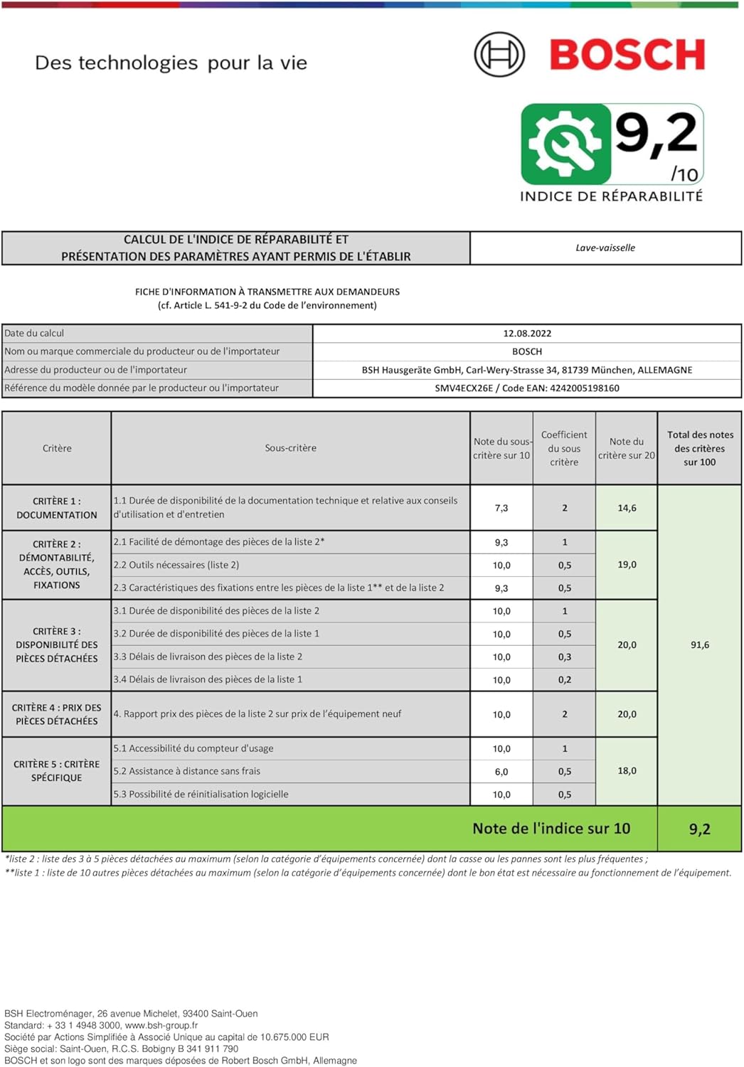 Bosch - lave-vaisselle Série 4 - 60cm - 13 couverts, 44 dB, Home Connect - SMV4ECX26E