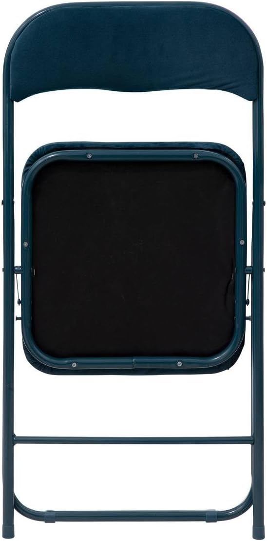 5five - chaise pliante velours bleu - compacte, confort, pliable