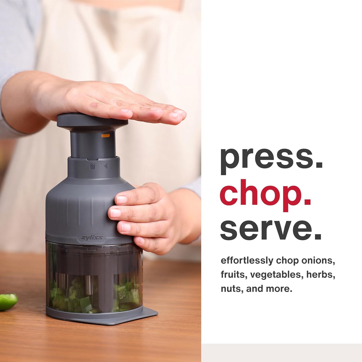 Zyliss - Zick Zick 3 - hachoir manuel inox - pour légumes et herbes