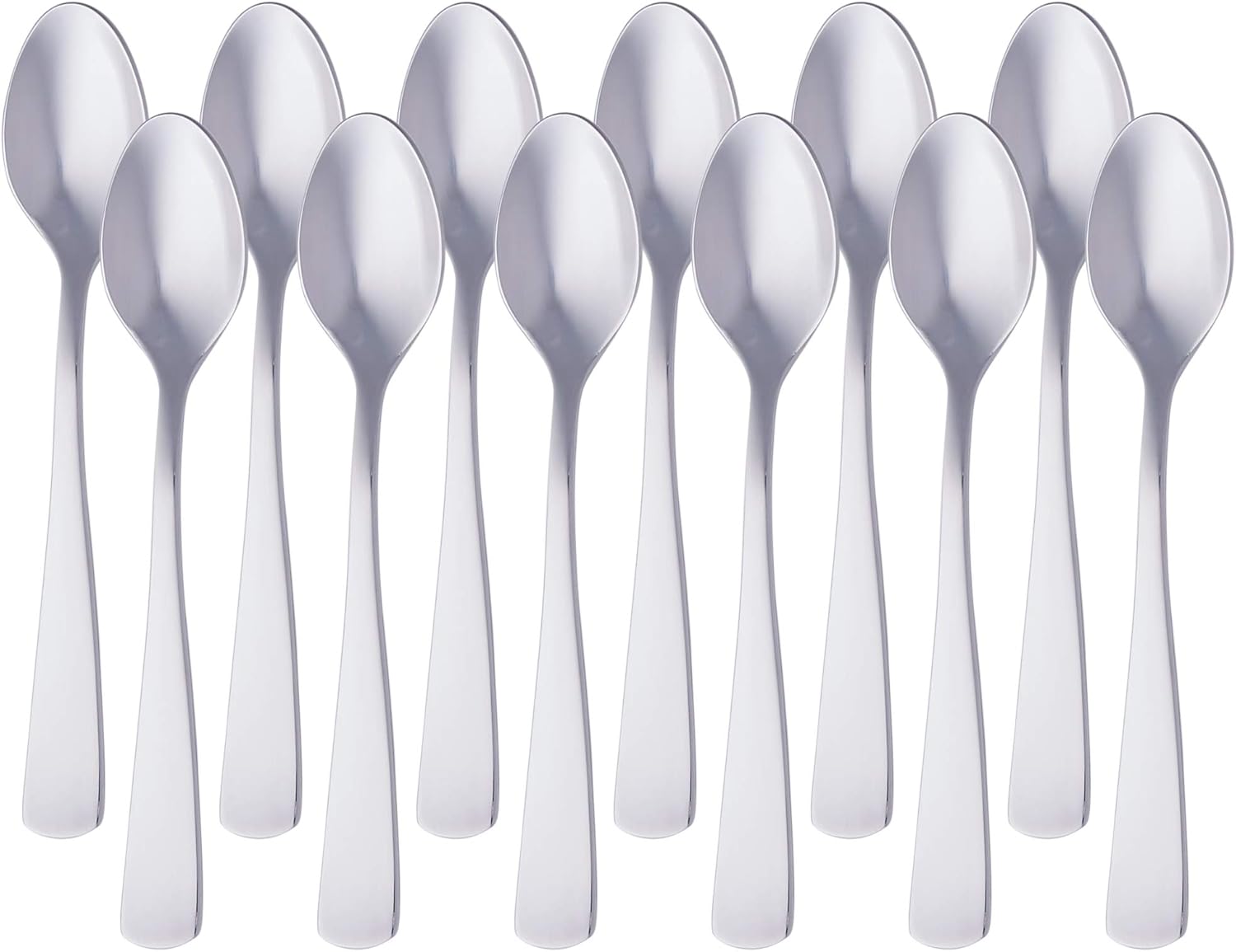 maxiidealz Basics - Cuillères à café carrées - 14,1 cm - Acier inox, lot 12