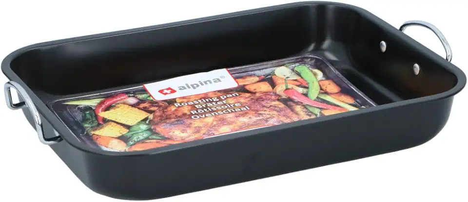 Alpina - Plat à four rectangulaire 39x29x6 cm - Métal noir