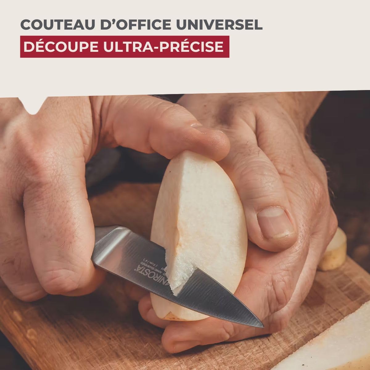 Nirosta - couteau de cuisine série 41836 - 20x2cm lame 8,5cm inox