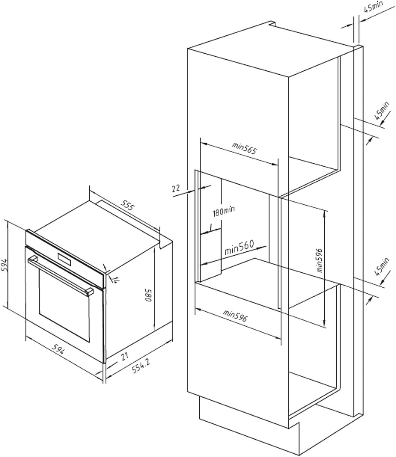Cecotec - Four encastrable 60cm, 81L, pyrolyse, airfryer, P506000