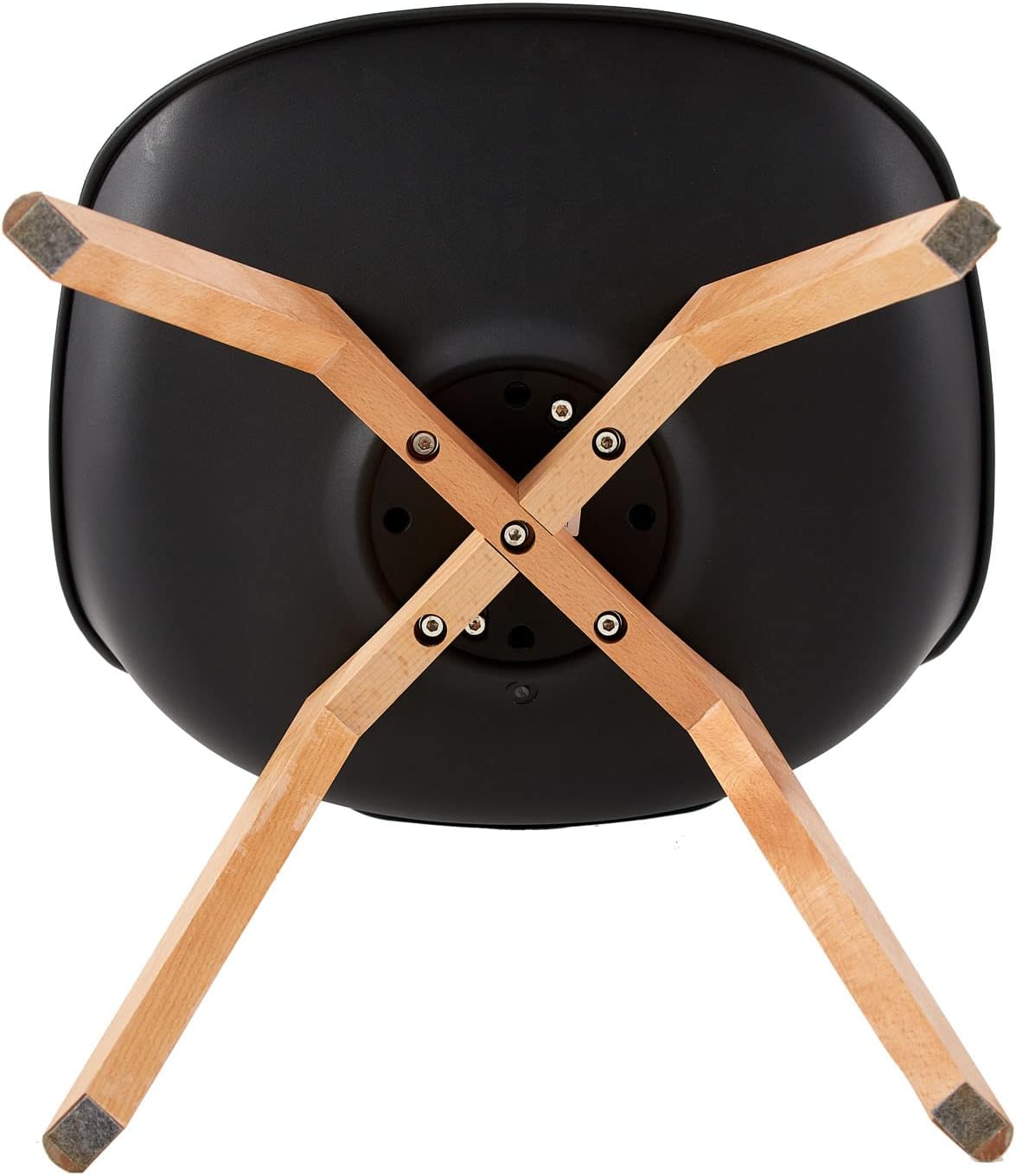 EGGREE - Chaises Scandinaves - assise rembourrée PU, pieds hêtre, lot de 4