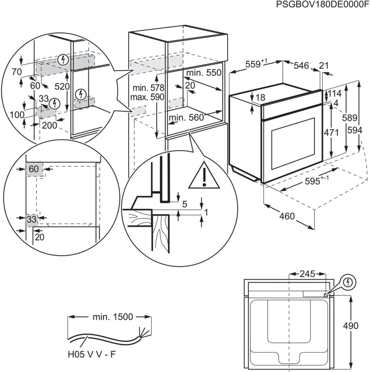 AEG - Four encastrable Série 7, Wifi, pyrolyse, TFT, sonde thermique - TE7PB62WAB