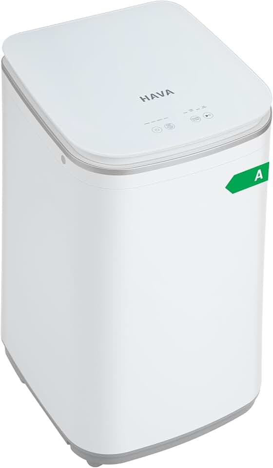 HAVA - Mini Machine à Laver 3kg, 8 programmes, lavage chaud, compacte
