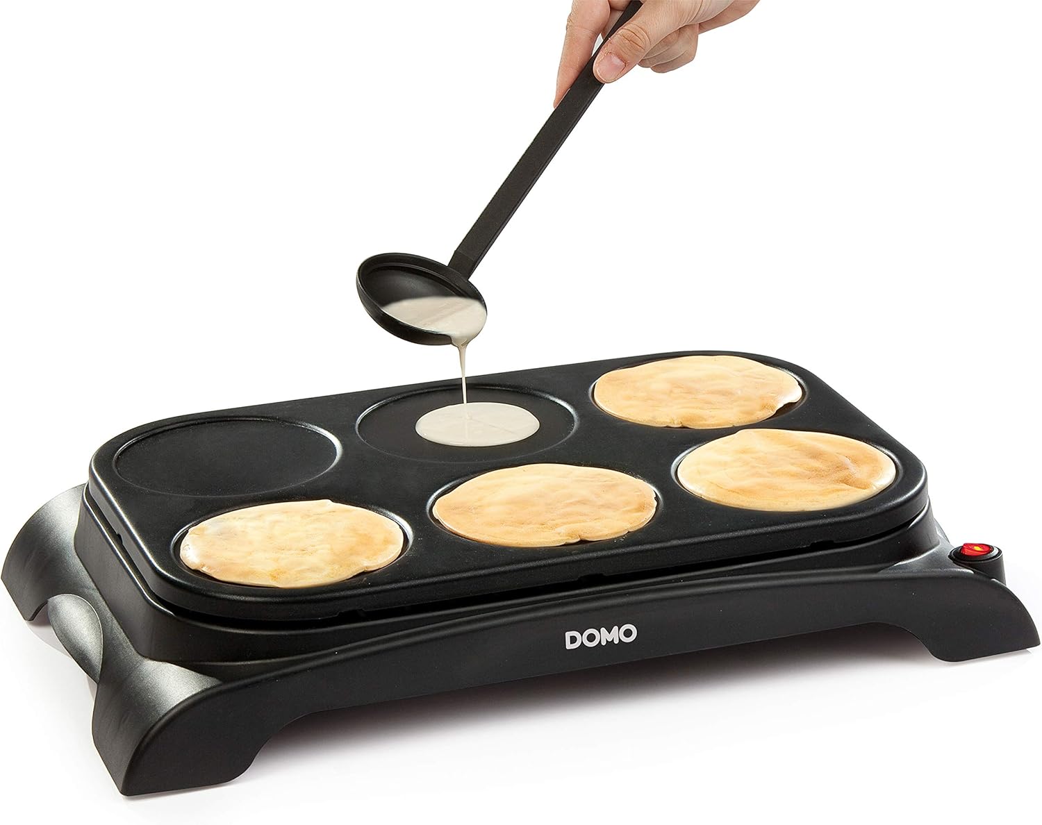 DOMO - Pancake Maker série DO8709P - 6 mini crêpes Ø11,5 cm - louche incluse - DO8709P