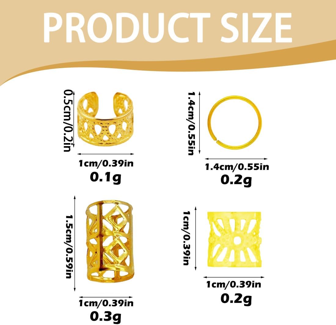 Bijoux Cheveux Tresse - lot de 40 pinces - accessoires dreadlocks - pour hommes femmes enfants - D(80PCS)