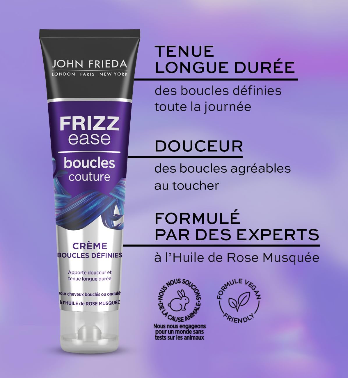 John Frieda - Frizz Ease Crème Boucles Définies - 150ml x2 - anti-frisottis, définition des boucles