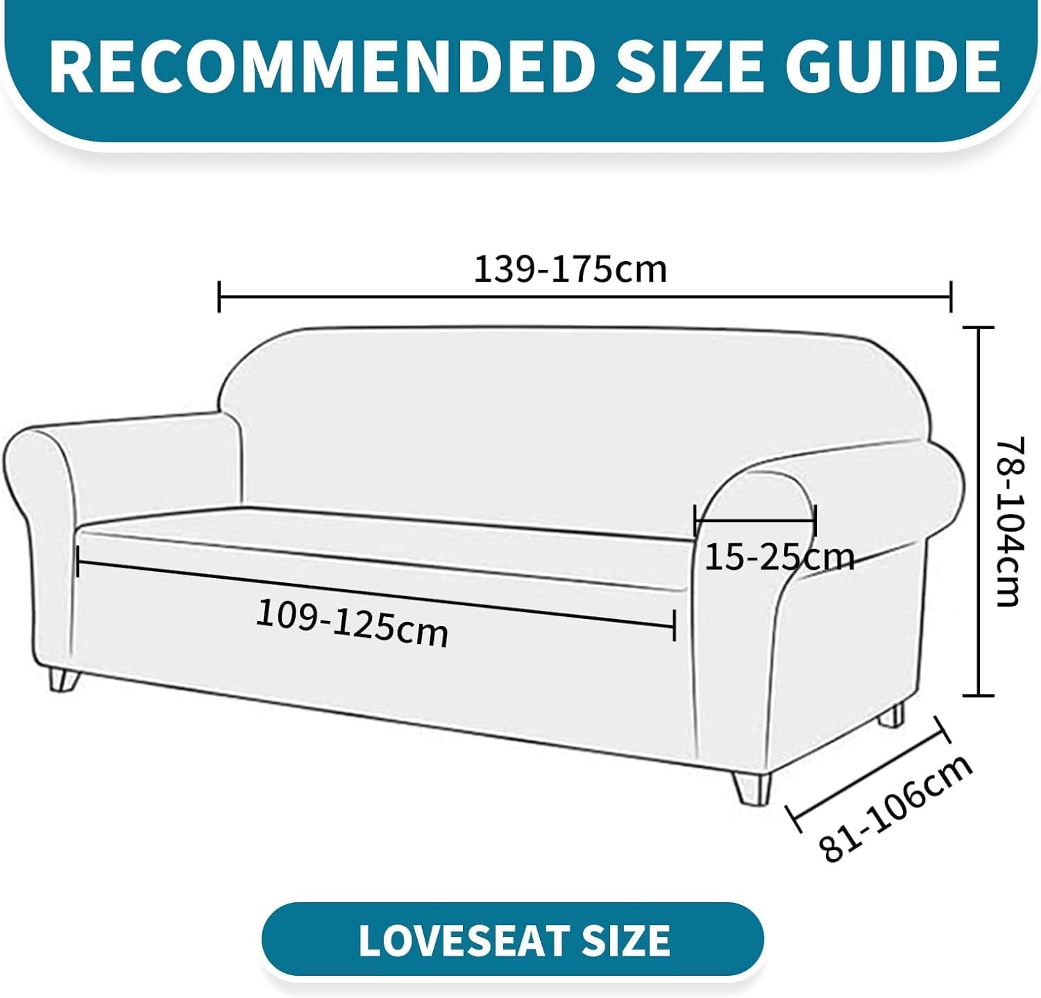 Housse canapé 2 places - extensible, lavable, antidérapante, blanc