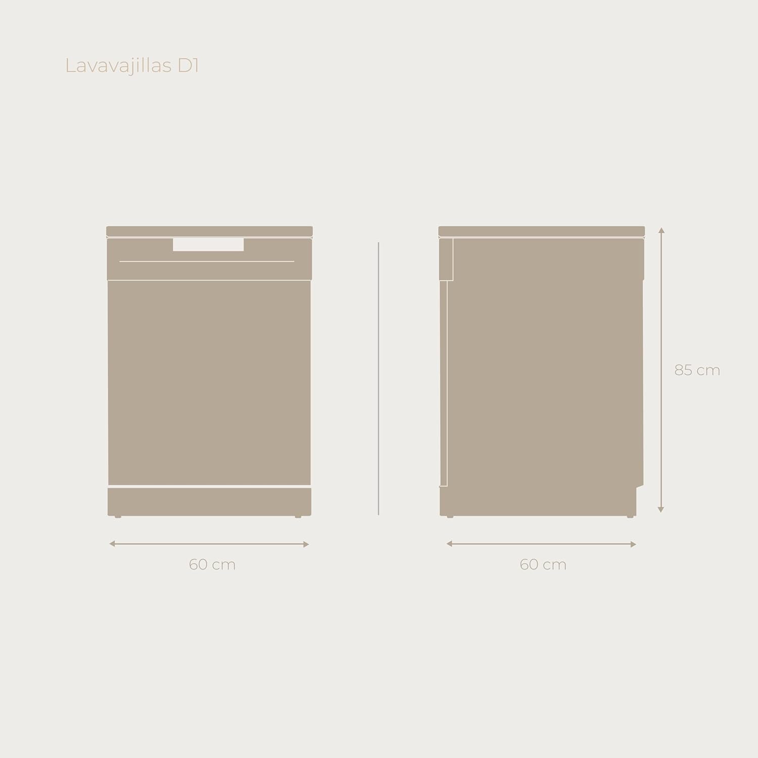 EVVO - D1 - 60 cm - 12 couverts, 5 programmes, plateau réglable