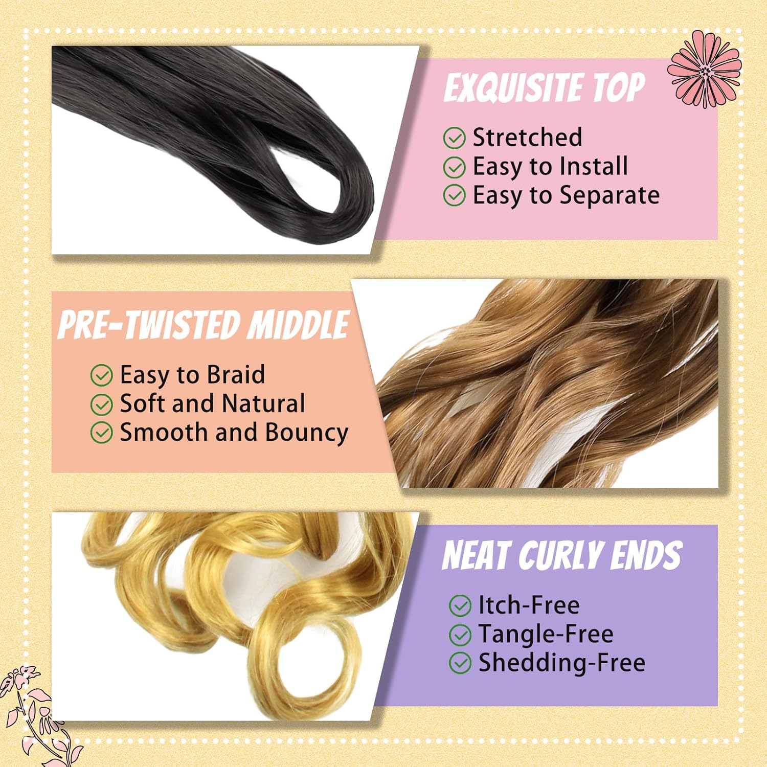 Enbeautiful - French Curl Braiding Hair 24