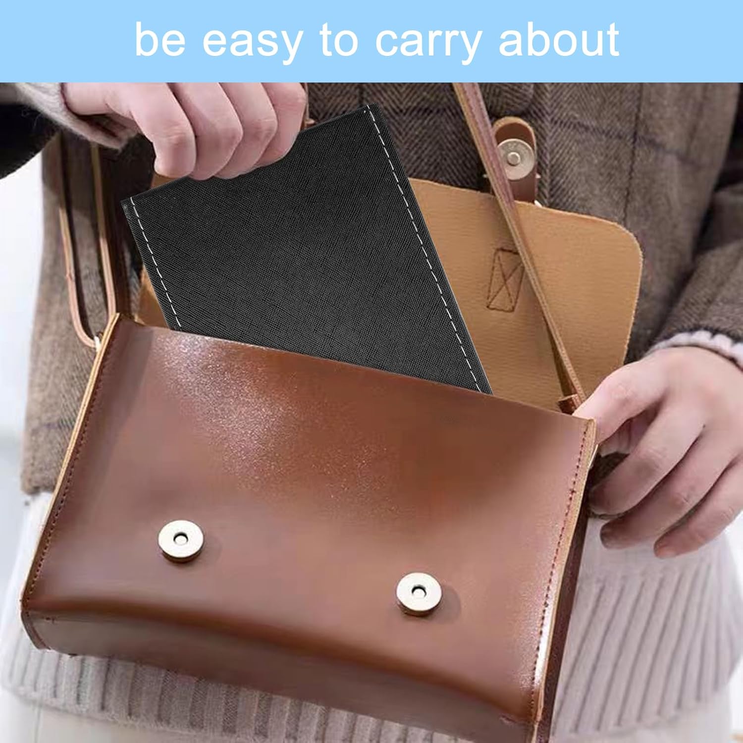 Nutabevr - miroir pliable 12.5x17cm, compact HD, PU, voyage