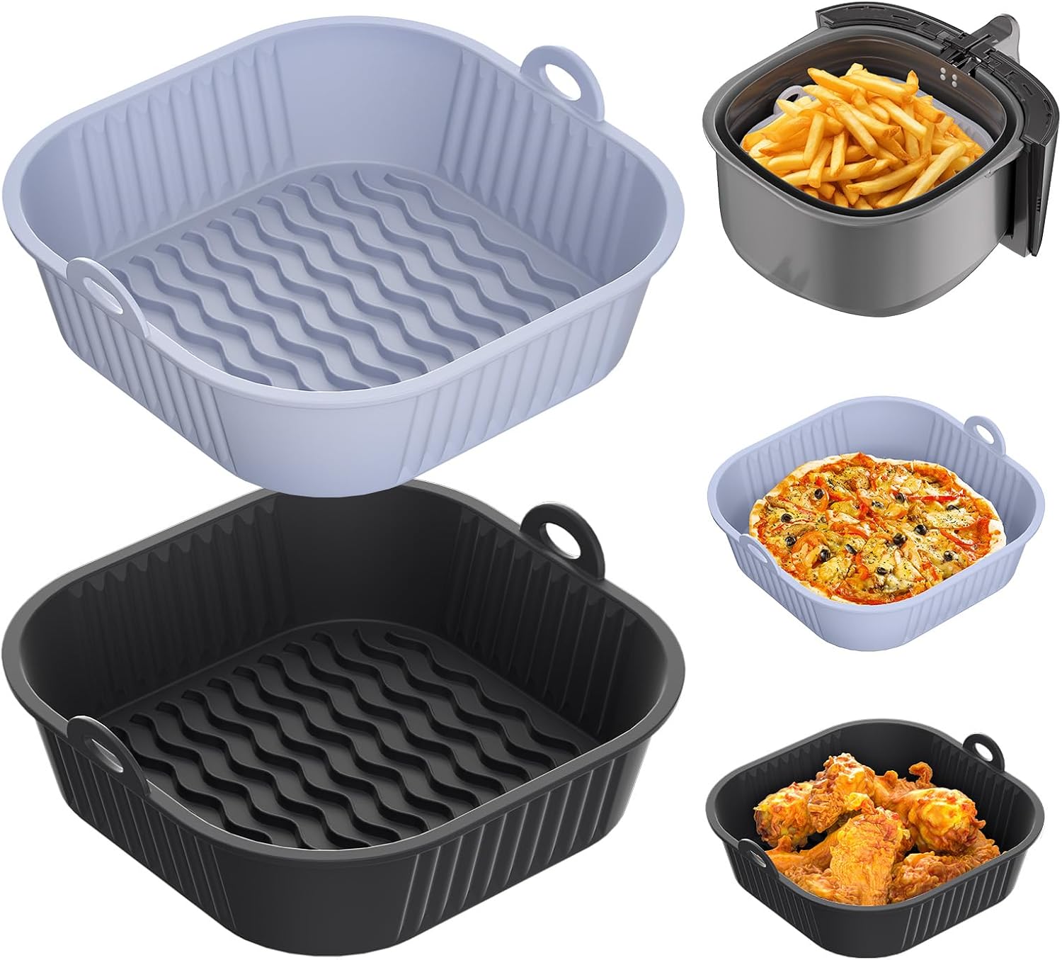 Diboniur - moules silicone Air Fryer 5-8L - 2 pièces réutilisables