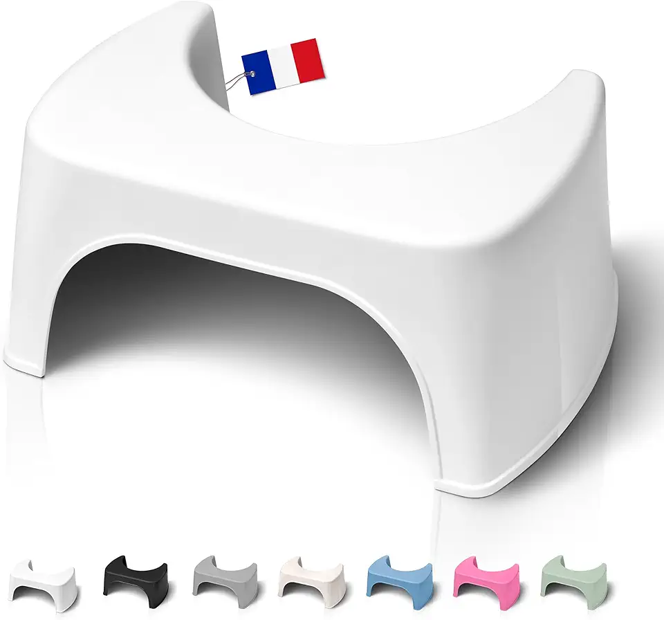 Well Care - Tabouret WC physiologique - plastique recyclé - position squat anti-constipation, adulte, fabriqué France