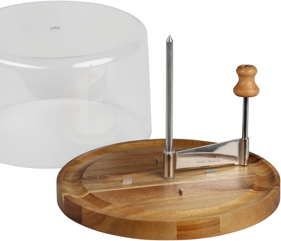 Kesper - Trancheuse à fromage capot, acacia FSC, Ø21,7cm, pour Tête de Moine