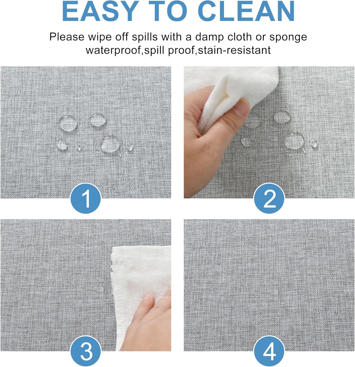 DWCN - nappe aspect lin - 135x260cm - lavable, imperméable