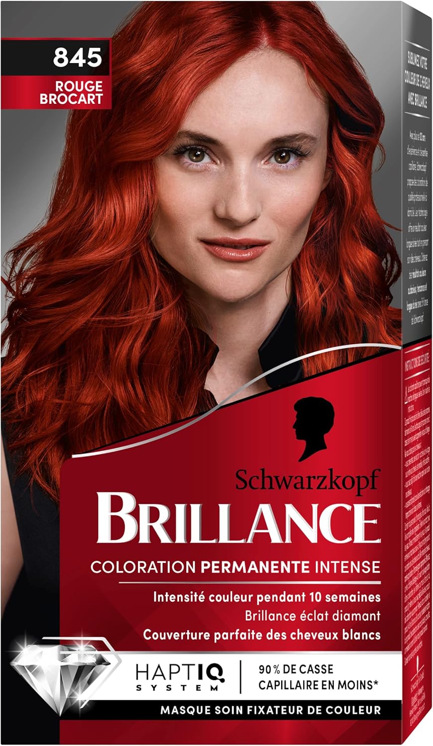 Schwarzkopf - Brillance - coloration intense, couvre cheveux blancs, soin couleur - Rouge Brocart 845