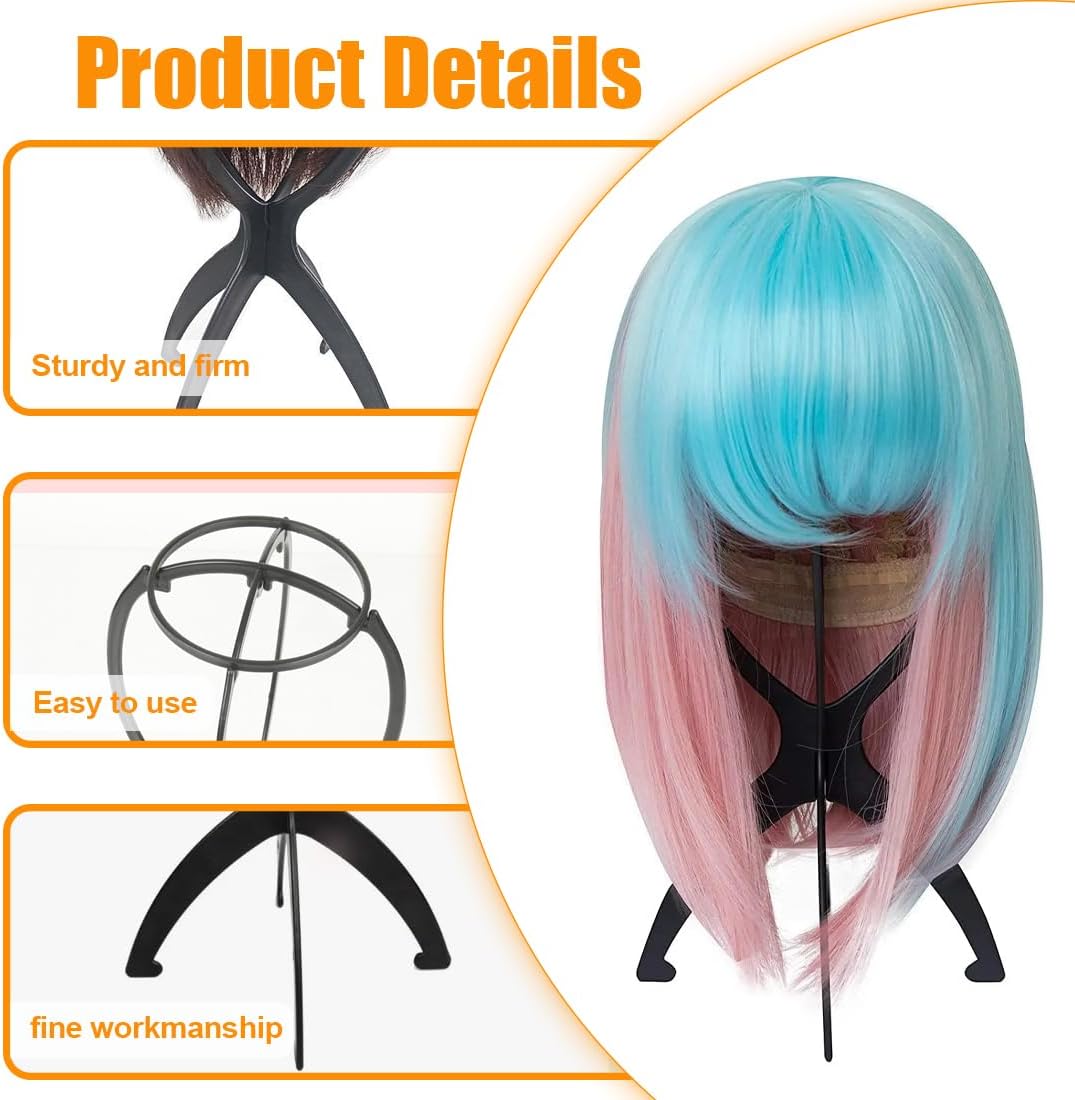 XPEX - Wig Cap 2 pièces - plastique noir - support perruque portable