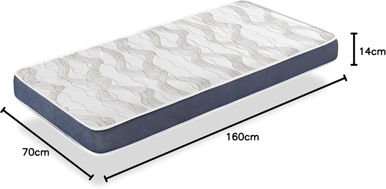 Dormissimo - Orion Confort - 70x160 cm - matelas mousse 14 cm, idéal enfant
