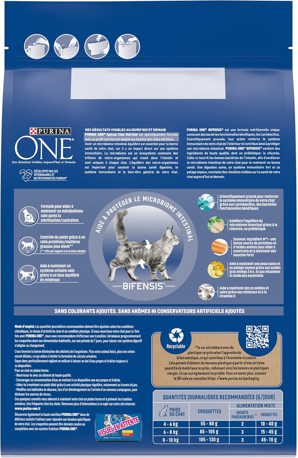 Purina One - Bifensis stérilisé - 4x3kg - Saumon, soutien immunitaire