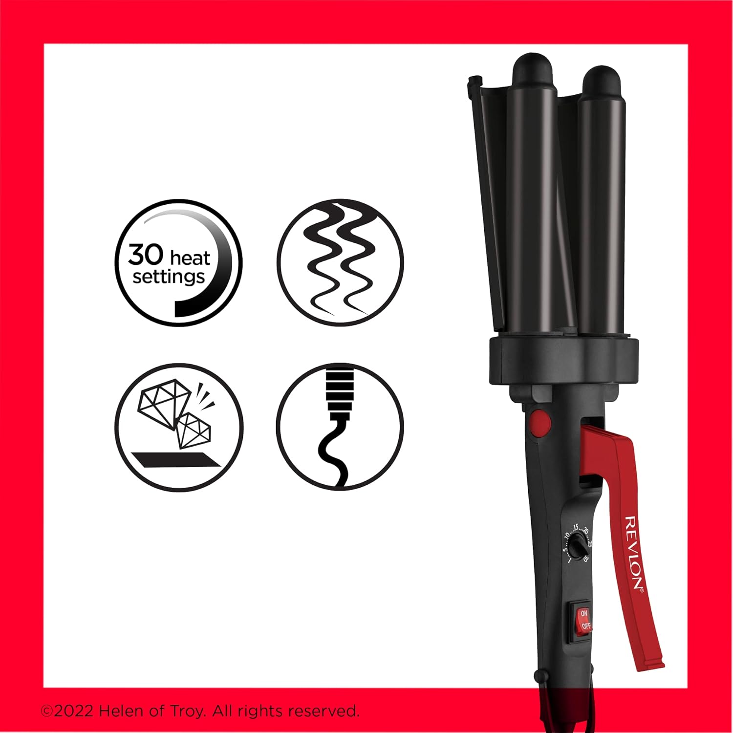 Revlon - Wave Master Jumbo - triple cylindre - céramique, 190°C, 30 réglages - RVIR3056UKE