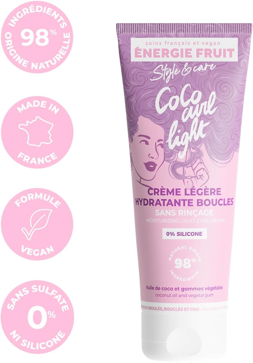 Energie Fruit - Crème Coiffante 200ML - hydratation, boucles, anti-frisottis, 98% naturel