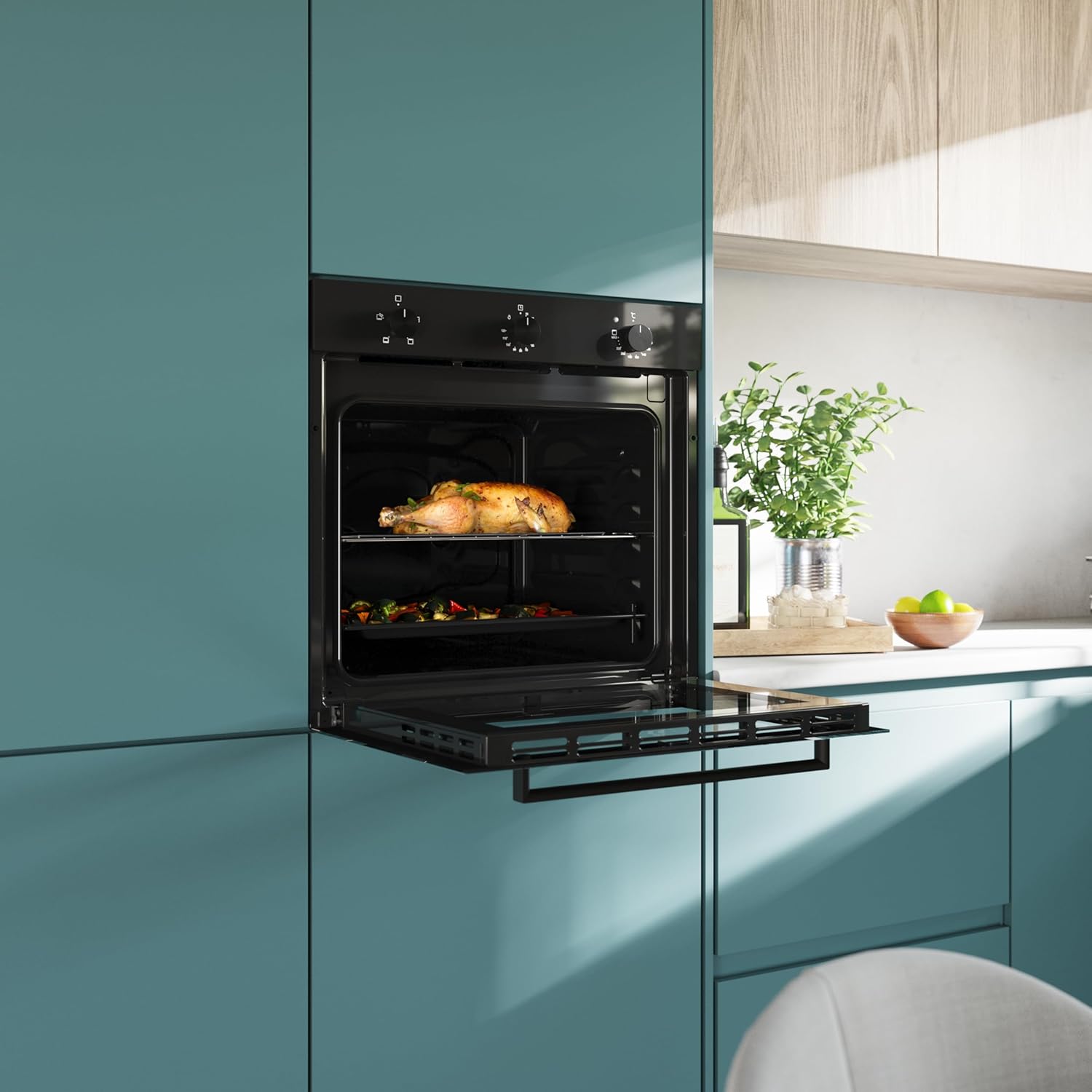 Cecotec - Bolero Hexa Glass Black - 77L, 2800W, vapeur, minuterie, C136000