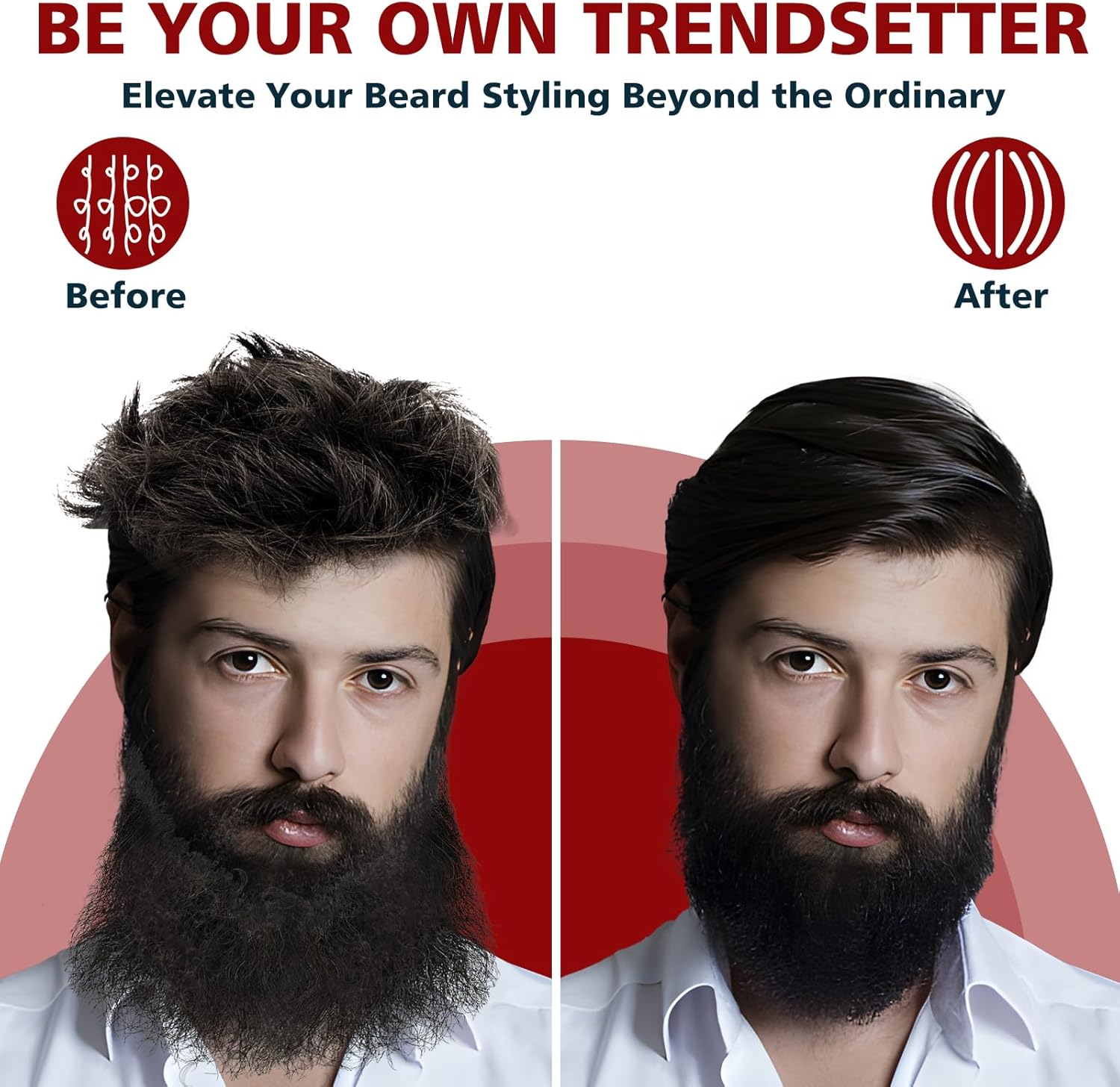 VIKICON - Mini lisseur barbe, portable, ion négatif, 3 températures