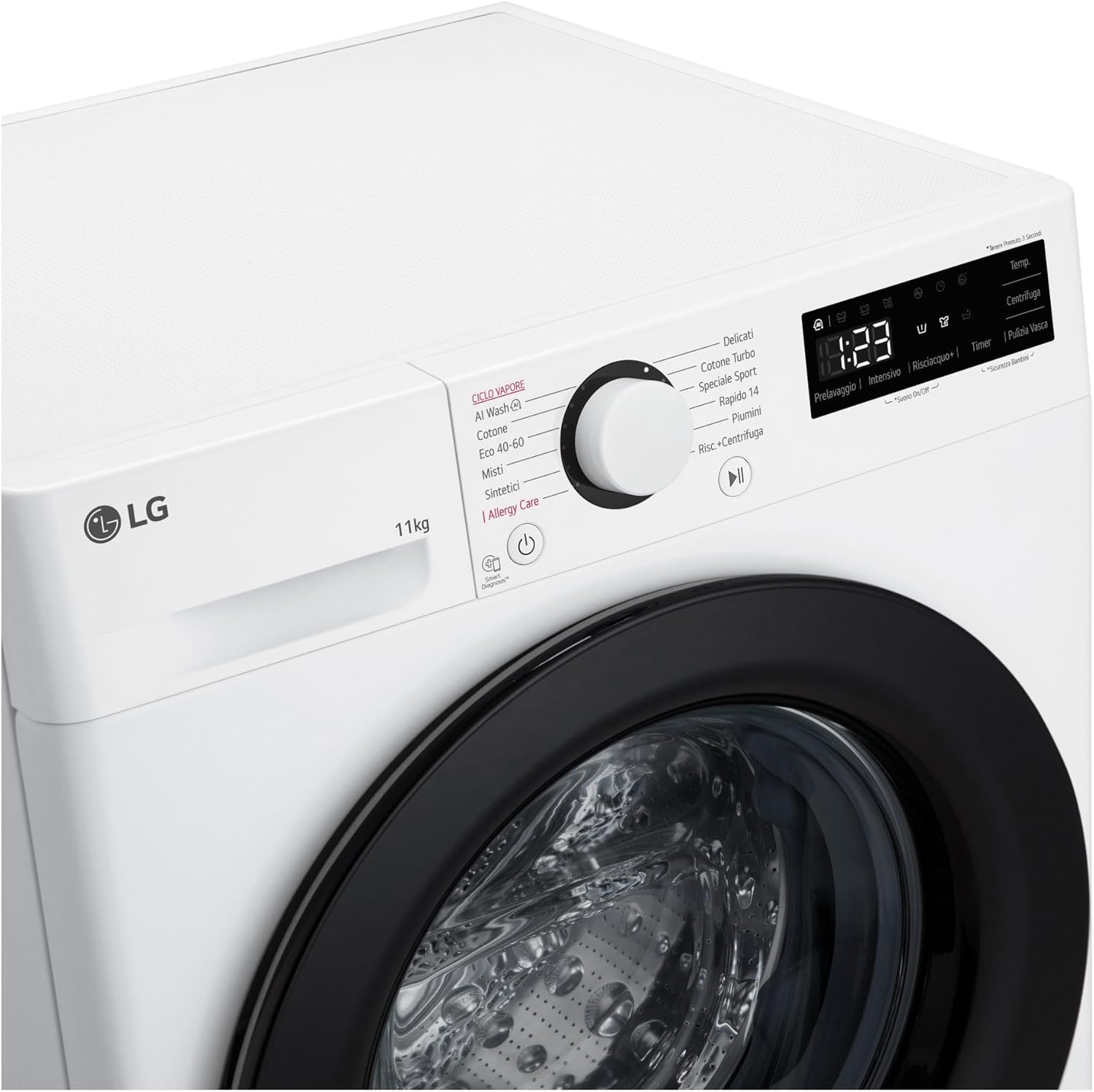 LG - Série R3 - 60x85x56,5 cm - 11kg, 1400tr/min, vapeur, AI DD F4R3011NSWB