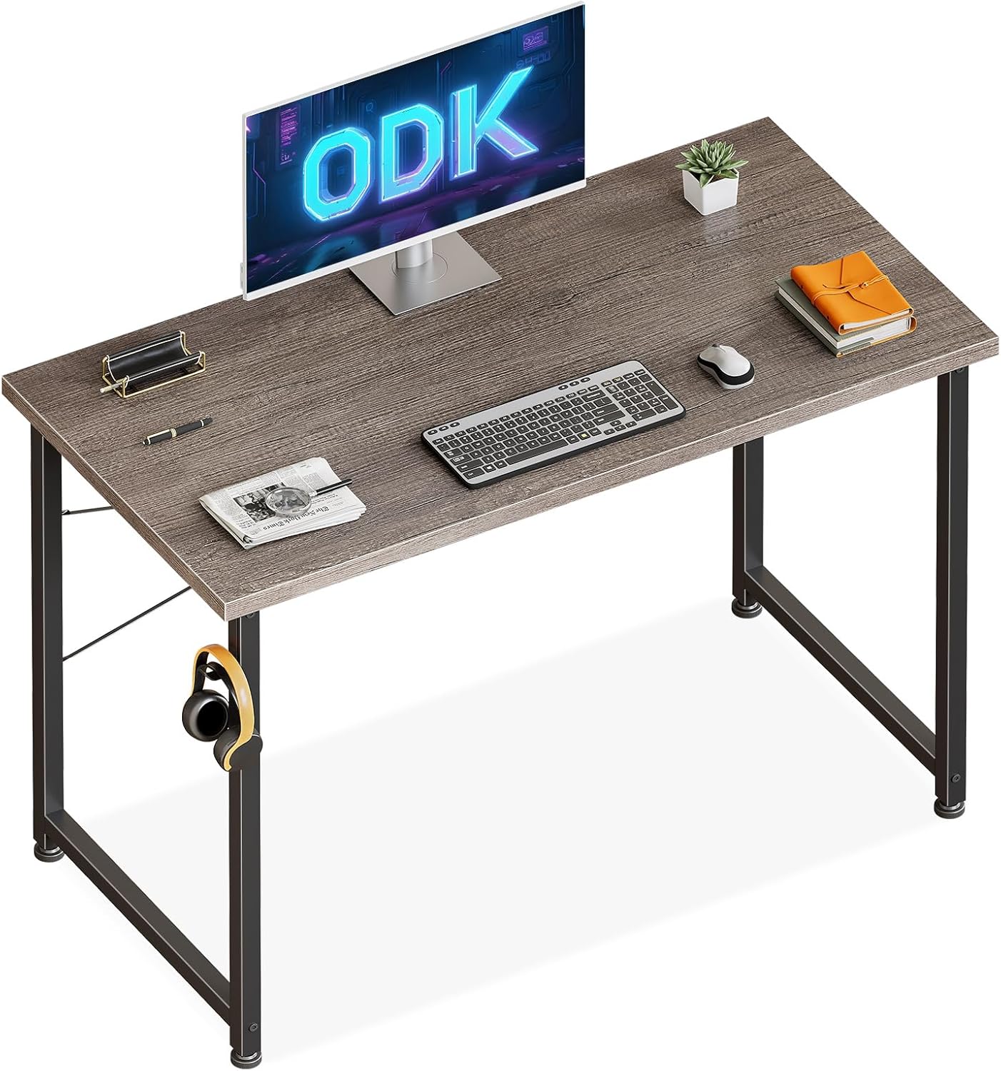 ODK - Petit bureau d’ordinateur - 100x48cm - compact, gris