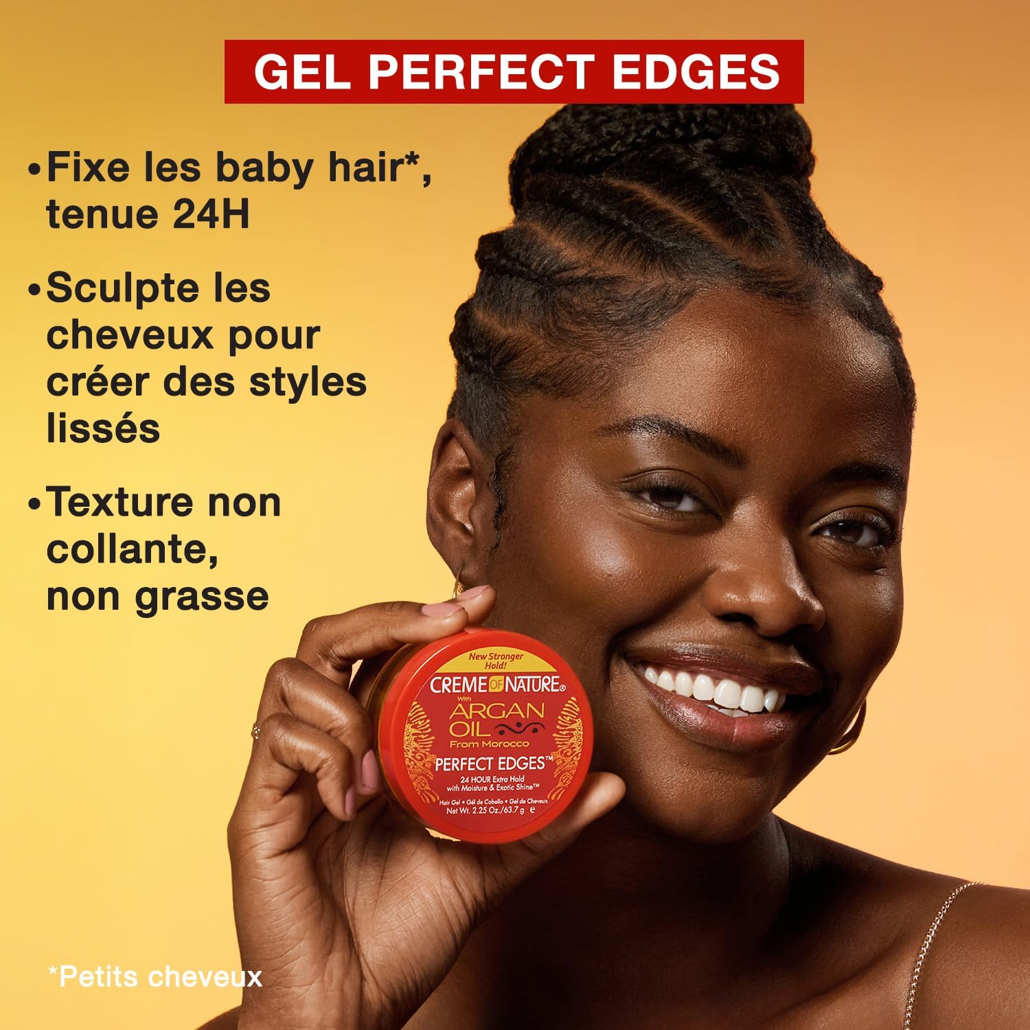 Creme of Nature - Perfect Edges Gel 63,7ml - huile d’argan, extra-tenue 48h, sans alcool