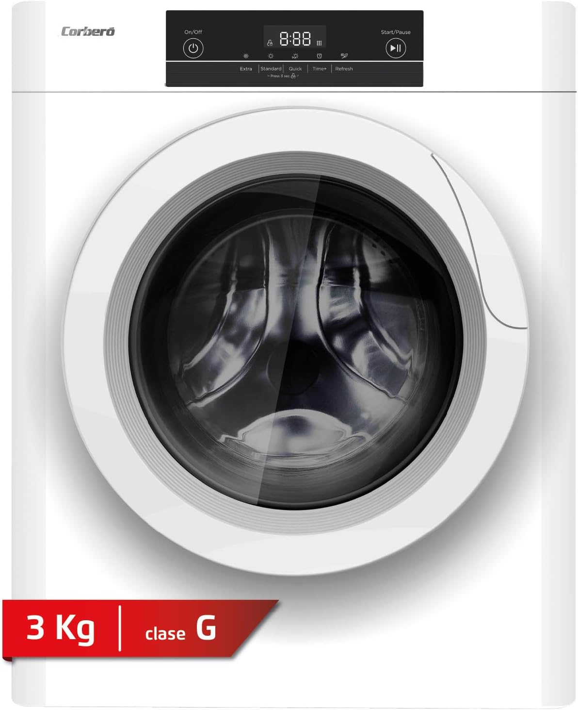 Corberó - sèche-linge frontal 3kg, LED, 5 programmes, blanc, CSM320W