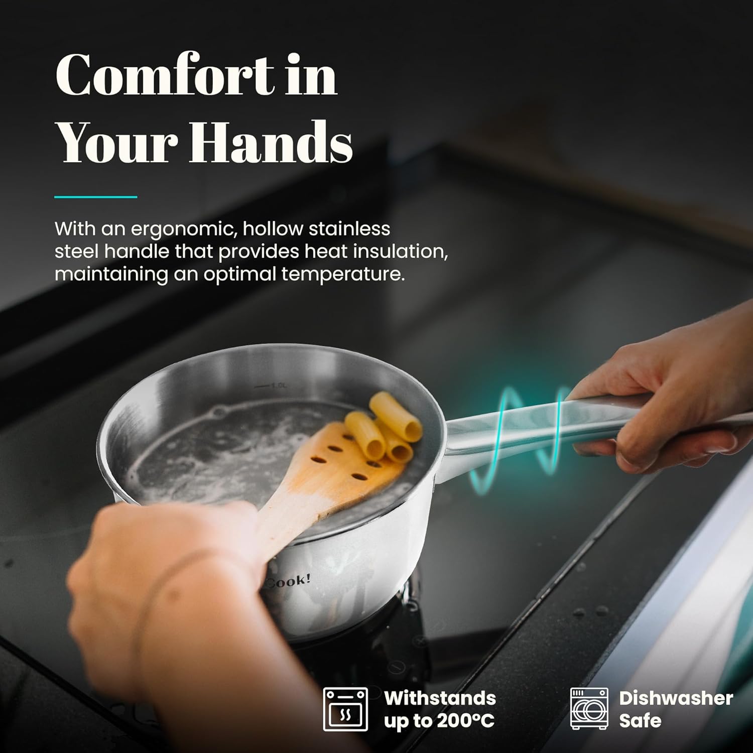 Wecook - casserole inox 18/10, 12 cm, bec verseur, 0,7L, induction