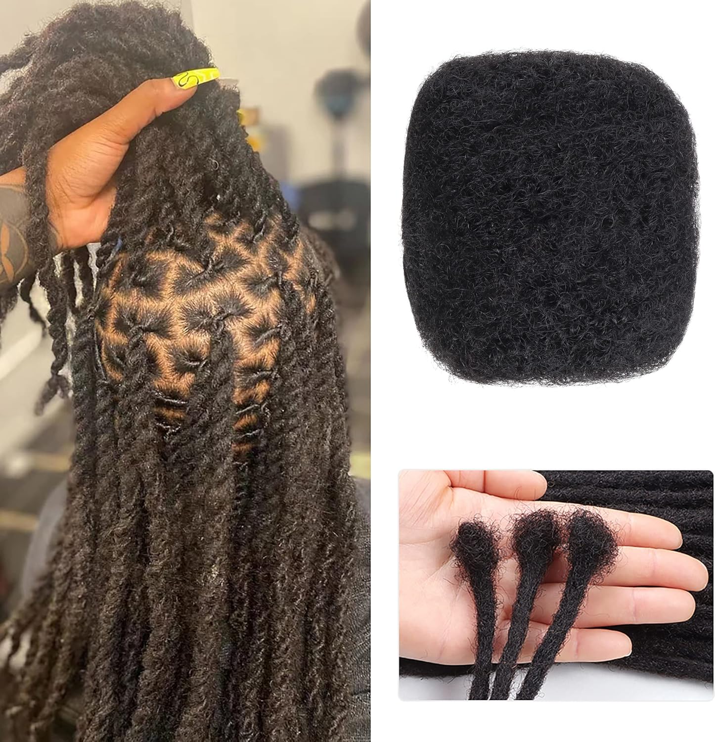 Extension cheveux naturel afro kinky, 8 pouces, noir naturel, 1 OZ/Pack