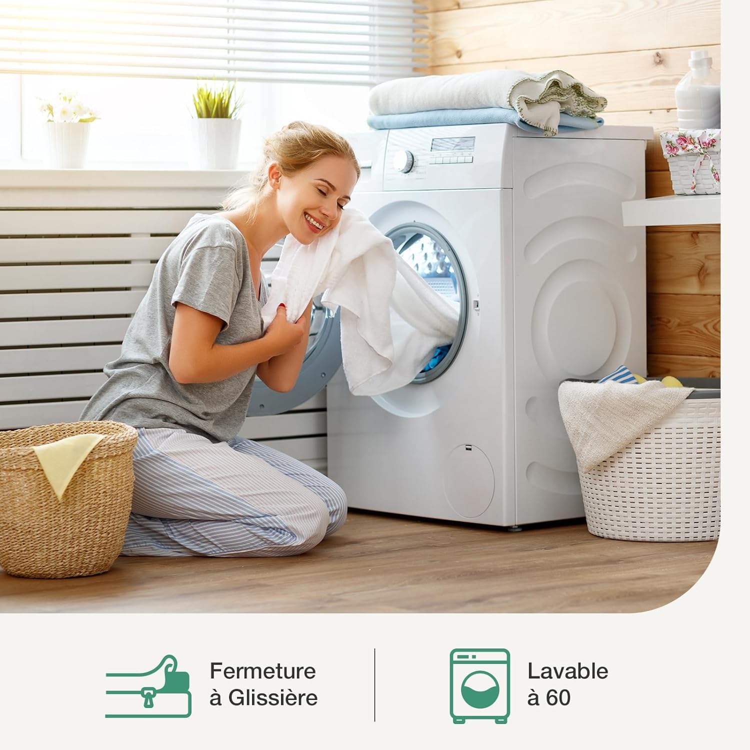 Novilla - surmatelas 7,5cm 150x190 - mémoire de forme, gel, antidérapant, lavable