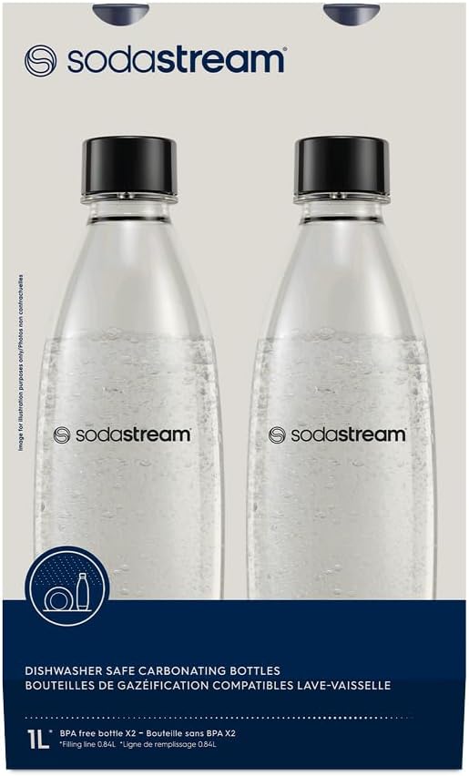 Sodastream - Lot 2 bouteilles lavables - bleu foncé - compatible DUO, TERRA, ART, lave-vaisselle