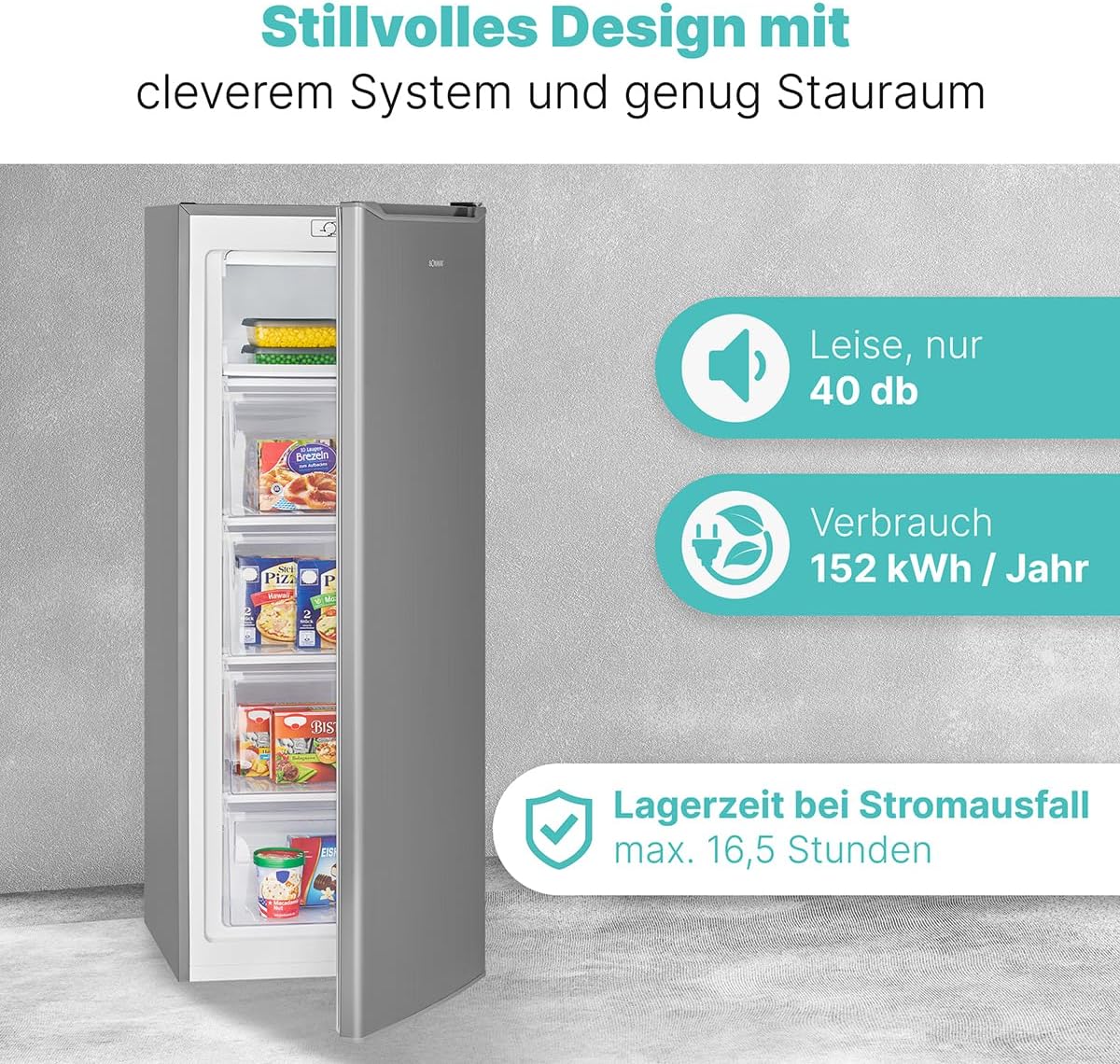 Bomann - congélateur série GS - 143 cm, 168L, silencieux, -18°C, GS 7364