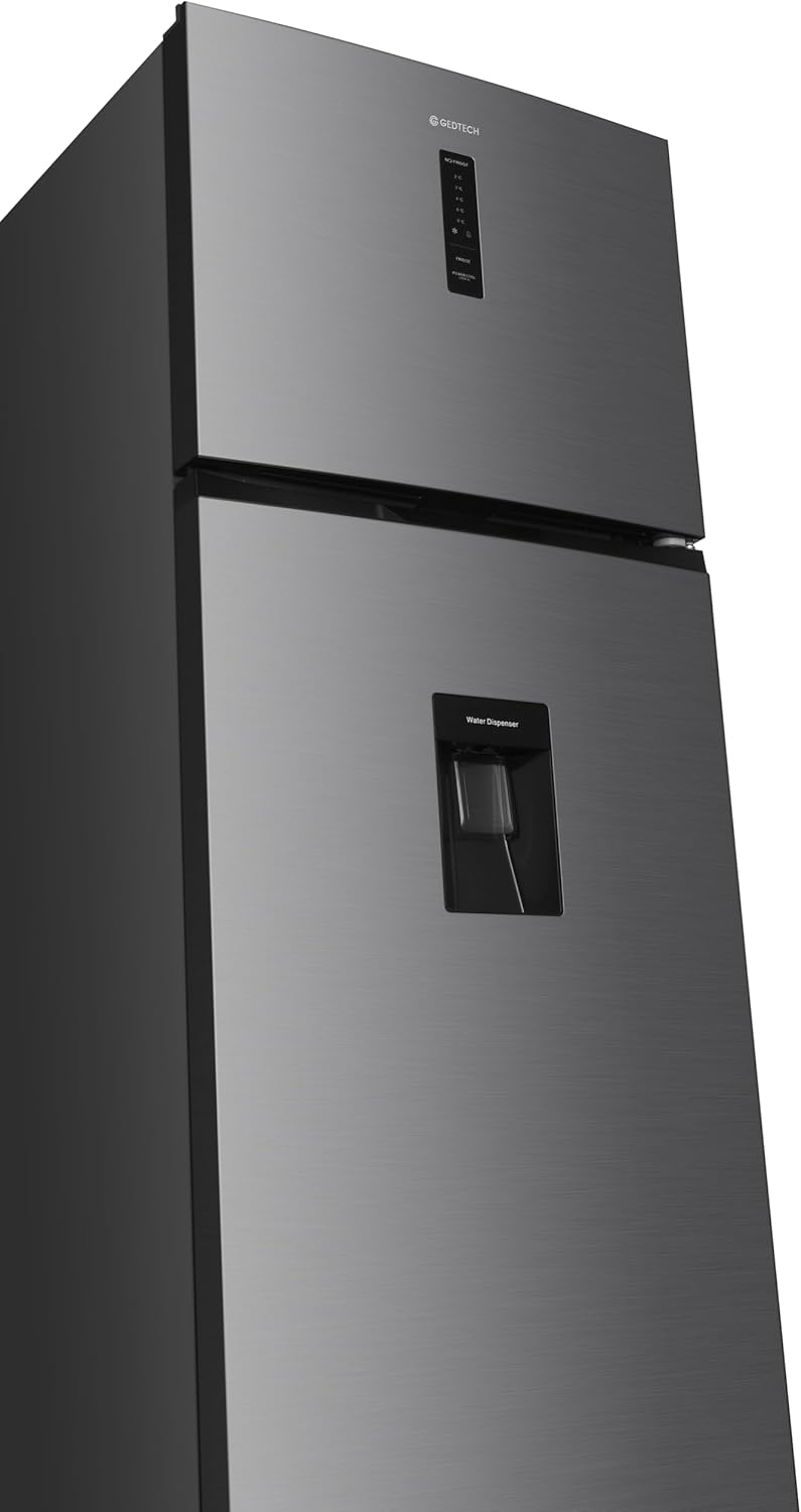 GEDTECH - Réfrigérateur combiné inox, 415L, No Frost, eau - GDP415NFIX