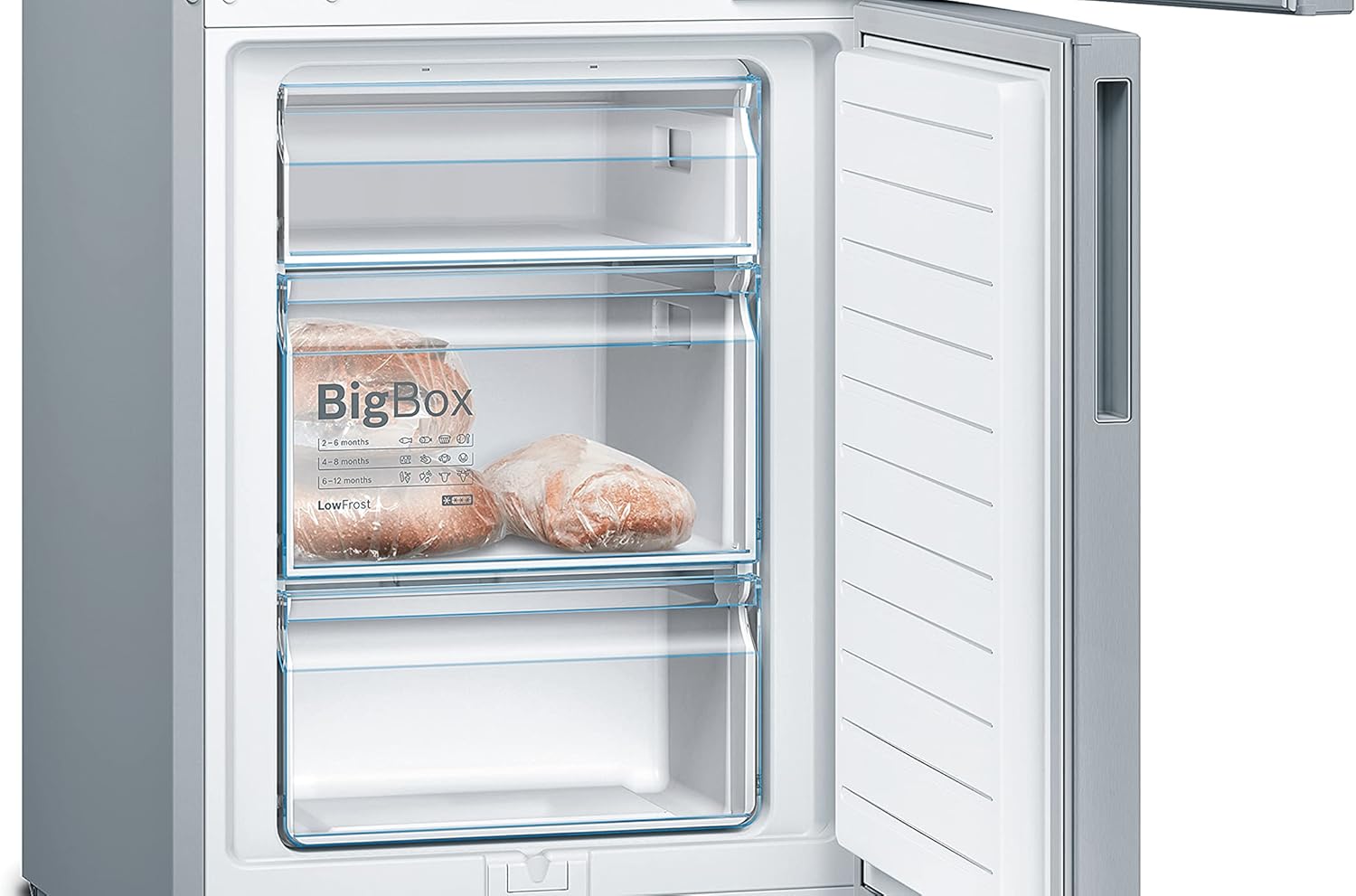 Bosch - Série 4, combiné inox, 201x60 cm, froid ventilé - KGV39VLEAS
